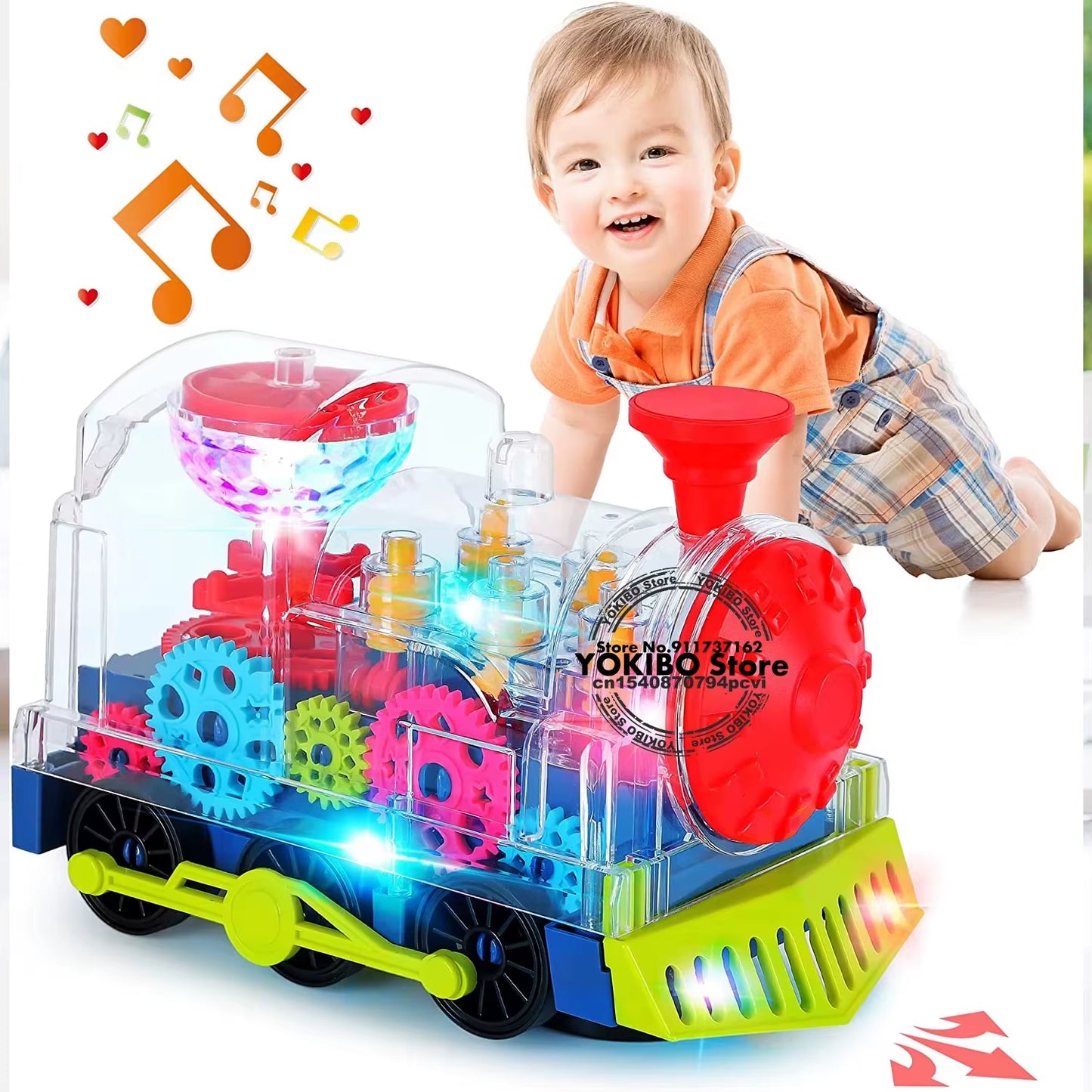 Electric Train Toy for Kids Toddlers Crawling Train with Light Sound Music Early Educational Toys Train Toys for Kids Baby Toys