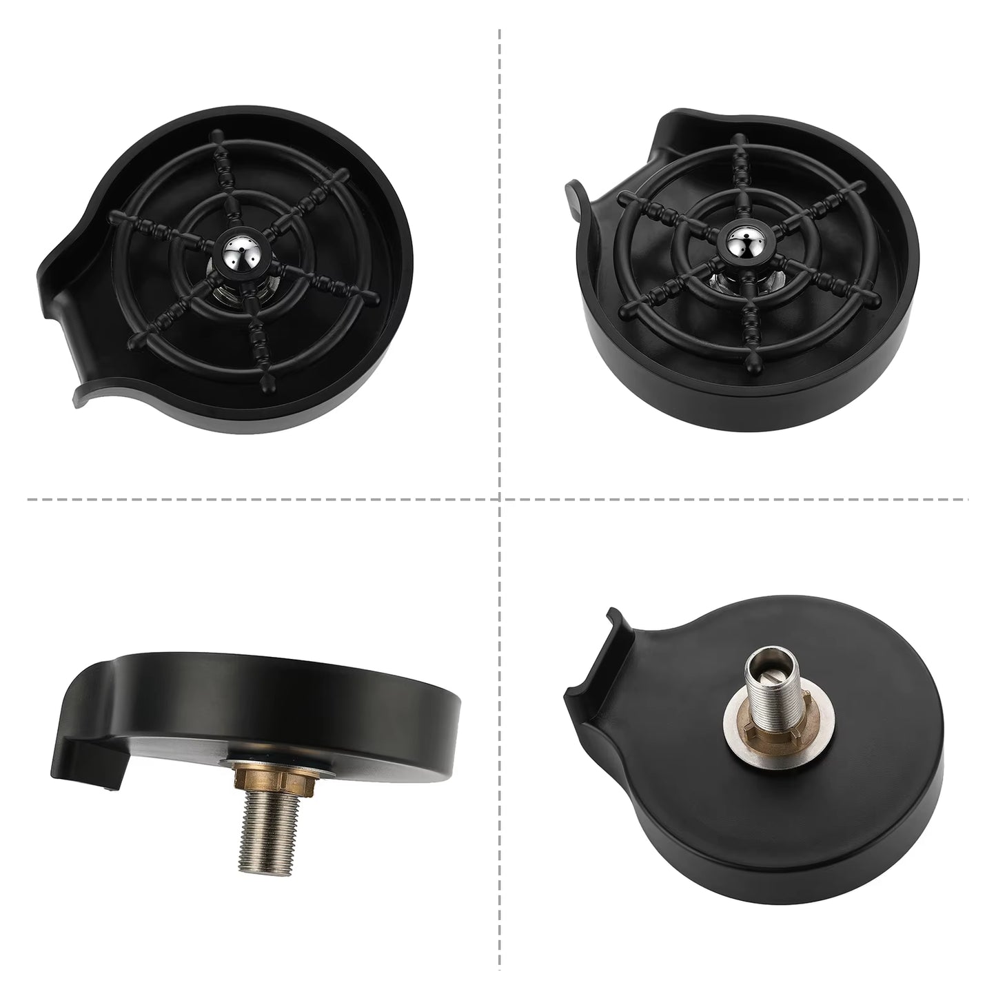 Lass Rinser for Kitchen Sink Bottle Cups Washer for Sink Attachment Bar Glass Rinser ABS Kitchen Sink Accessories