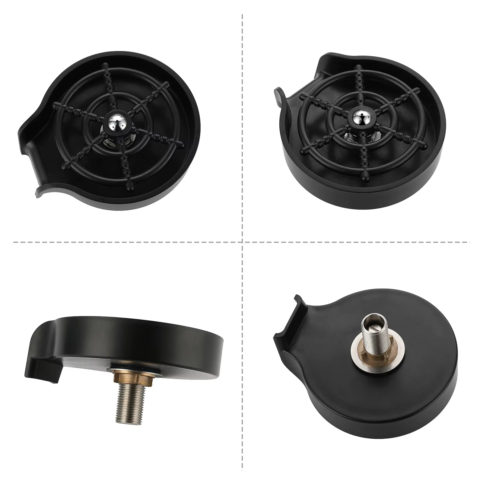 Lass Rinser for Kitchen Sink Bottle Cups Washer for Sink Attachment Bar Glass Rinser ABS Kitchen Sink Accessories