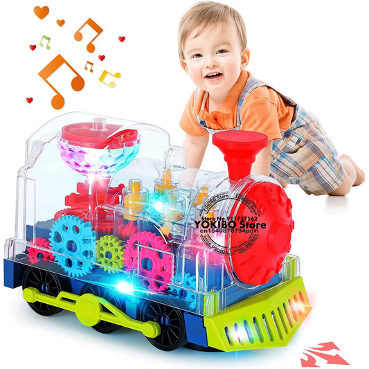 Electric Train Toy for Kids Toddlers Crawling Train with Light Sound Music Early Educational Toys Train Toys for Kids Baby Toys