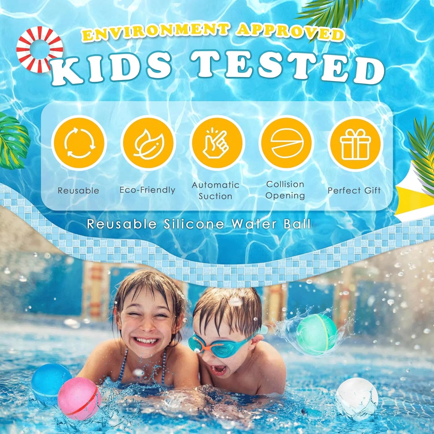  12/6/4/1 Pack Magnetic Reusable Water Ball Quick Fill Self Sealing Silicone Water Ball Kids Summer Pool Outdoor Water Toys