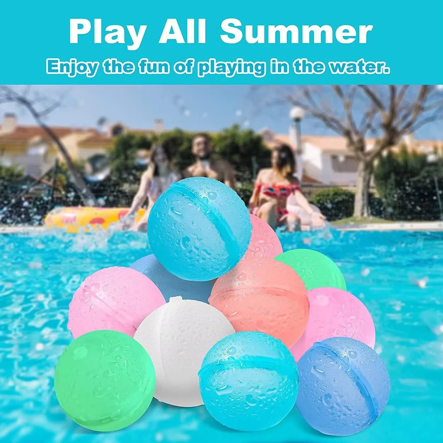  12/6/4/1 Pack Magnetic Reusable Water Ball Quick Fill Self Sealing Silicone Water Ball Kids Summer Pool Outdoor Water Toys