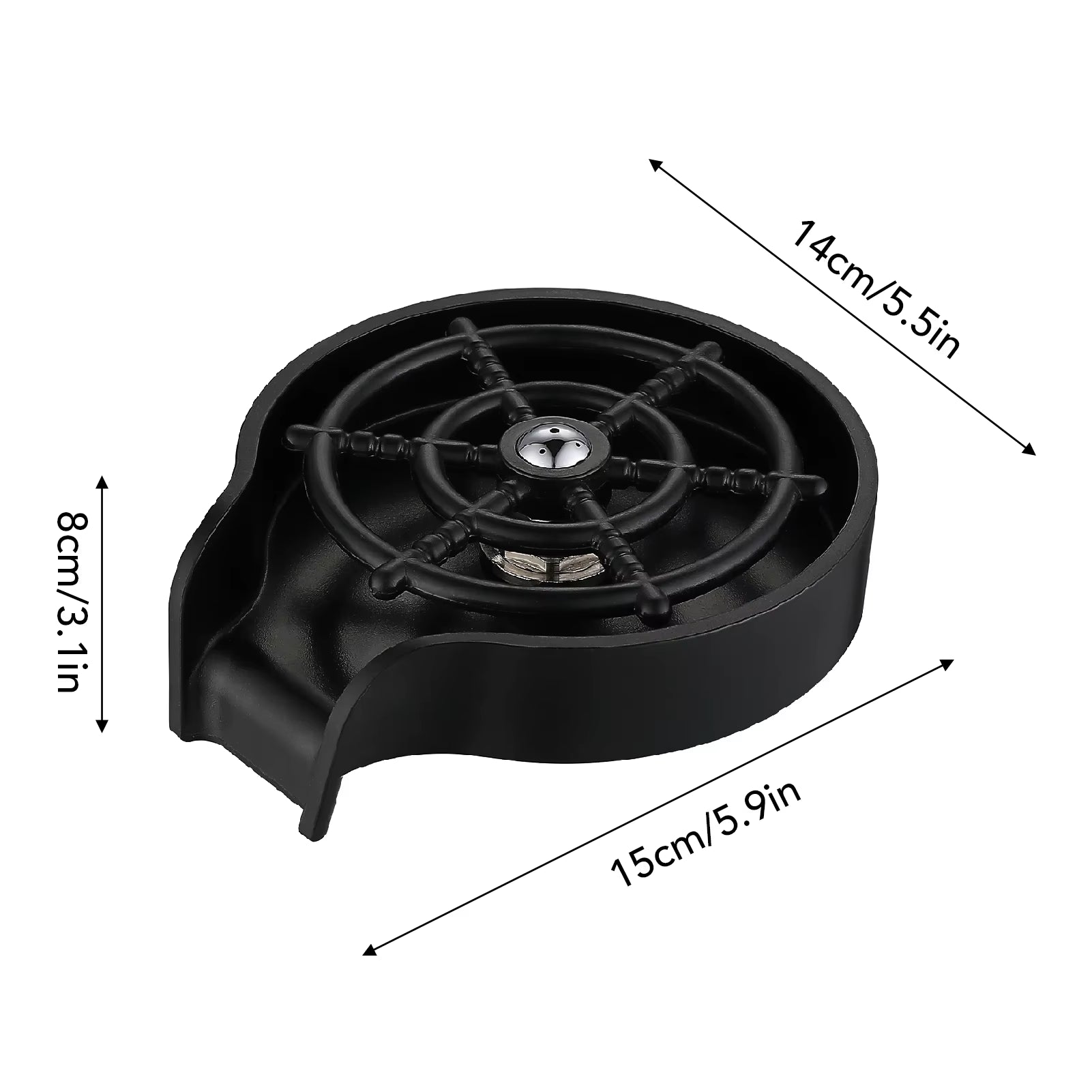 Lass Rinser for Kitchen Sink Bottle Cups Washer for Sink Attachment Bar Glass Rinser ABS Kitchen Sink Accessories